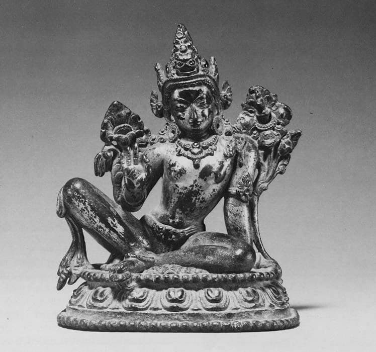 Seated Bodhisattva Maitreya (The Buddha of the Future) — Nepal (Kathmandu Valley), 1250–1350. Museum reference image standing in for Vajradhara.